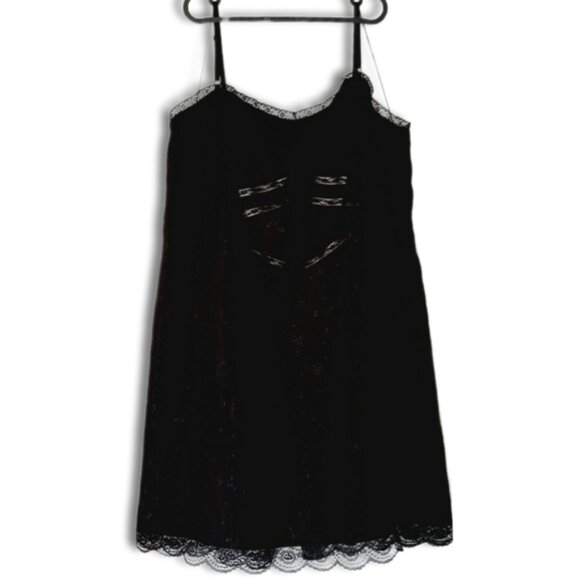 LONDON TIMES - New - Elegant Black Lace Evening Dress Spaghetti Straps Sz 24 - Picture 2 of 10